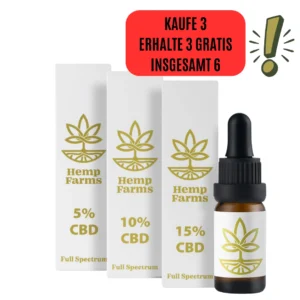 CВD Öl Hemp Farms Combo 5%+10%+15% 30ml. Full Spectrum