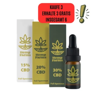 CВD Öl Hemp Farms Combo 15%+20%+30% 30ml. Full Spectrum