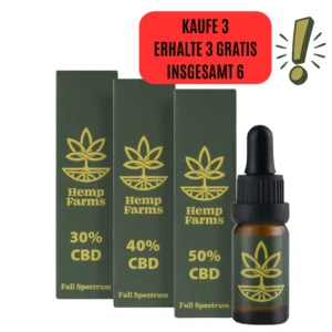 CВD Öl Hemp Farms Combo 30%+40%+50% 30ml. Full Spectrum